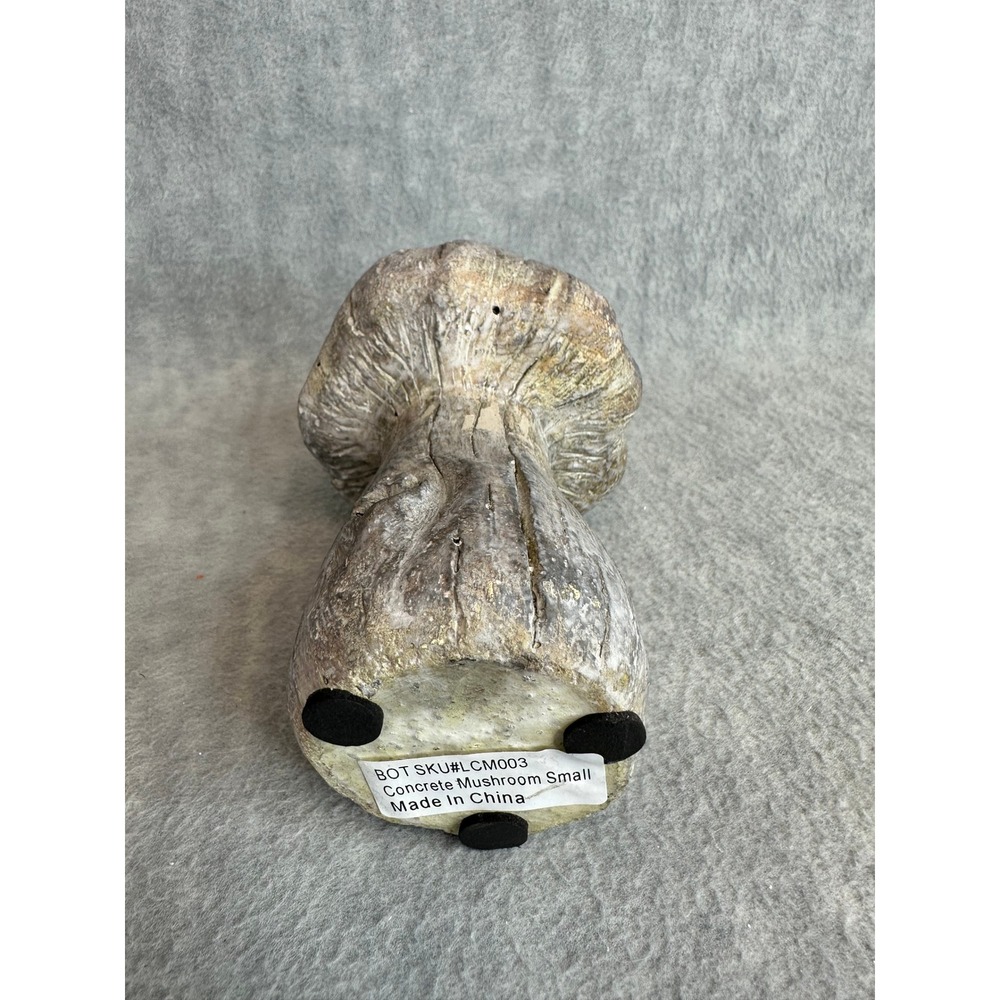 Concrete Driftwood-Like Mushroom Statue 6.5" Grey Brown Rustic Decor Heavy Fairy - Picture 7 of 7